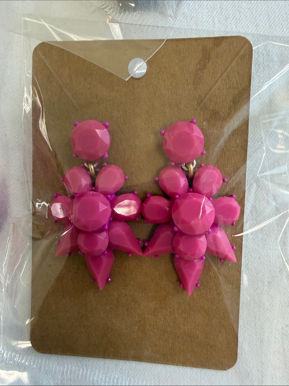 J. Crew Factory Bright Fuchsia Cluster Drop Earrings - Women Jewelry